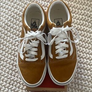 Vans Woman’s Mustard and White Sneakers